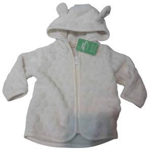 CAMPERA PELUDITA BLANCA CAPUCHA TEDDY BOOM T3/6M