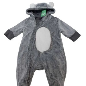 PIYAMA PELUDITO GRIS CAPUCHA OSO SACKS T1/3M