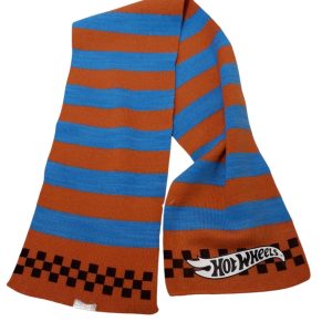 BUFANDA DE LANA NARANJA CELESTE HOT WHEELS