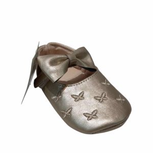 CHATITAS DORADAS MOÑA VELCRO BEBE