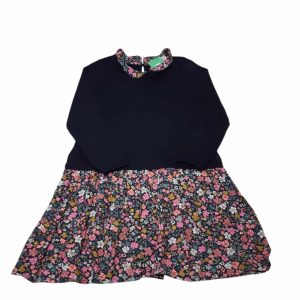 VESTIDO BUZO AZUL POLLERA FLORES H&M T2/4