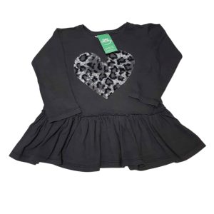 REMERA GRIS CORAZON ANIMAL PRINT EN TONO DON GATO T2 GT