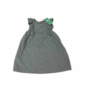 VESTIDO ANA VERDE HOMBROS VOLADITOS PUNTOS BCOS H&M T4/6