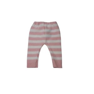 PANTALON LANA RAY ROSADO BLANCO 0/3M