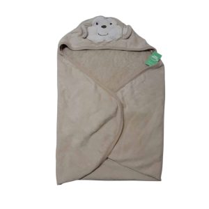 TOALLA BEBE BEIGE MONO CAPUCHA