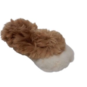 PANTUFLAS CUERITO CORDERITO BCO Y MARRON T21