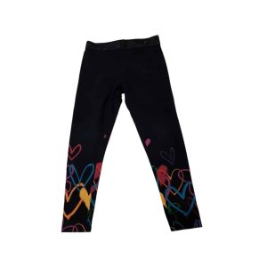 CALZA NEGRA PRETINA BRILLOS CORAZONES Y FLORES DESIGUAL TS 6AP