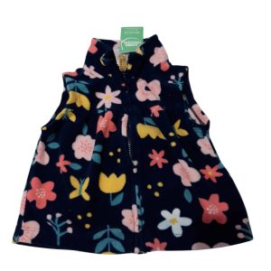 CHALECO POLAR AZUL FLORES DE COLORES CARTERS T3M