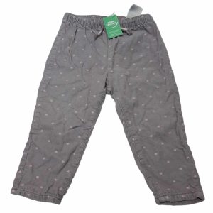 PANTALON PANA GRIS CORAZONES ROSA PIOLAS H&M T9/12M