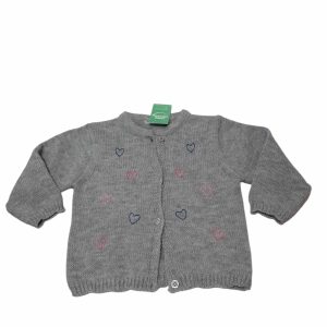SACO DE LANA GRIS CORAZONES MINIMIMO TXL T12M APROX FR