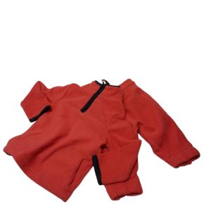 CONJ BUZO Y PANTALON POLAR NARANJA MEDIO CIERRE BRONZINI T6/9M