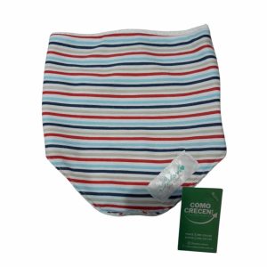 BABERO BANDANA RAYADO ROJO CELESTE BCO ROJO PISTACHO