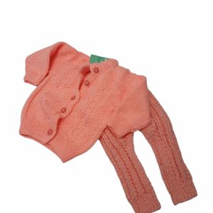CONJ LANA BATITA Y PANTALON SALMON T0/3M