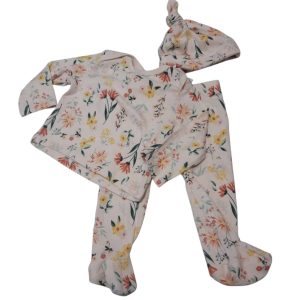 CONJ ALG REMERA PELELE Y GORRO ROSA FLORES GERBER T0/3M