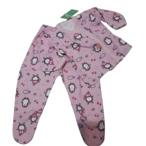CONJ ALG BATITA Y PELELE ROSA PINGUINOS BIG BAY T3/6M AP
