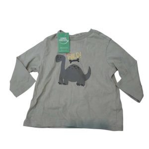 REMERA ALG VERDE DINOSAURIO BE WILD TEX BABY T6M