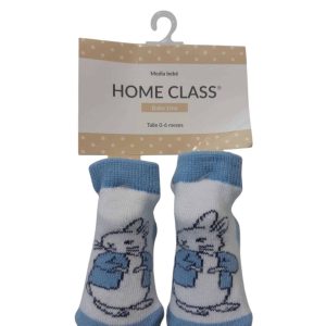 MEDIAS BCO CELESTE CONEJO HOME CLASS T0/6M NUEVAS