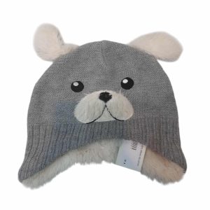 GORRO LANA GRIS OREJAS PELUDITAS