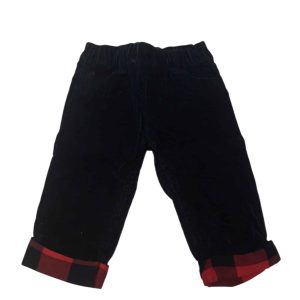 PANTALON PANA AZUL BORDE CUADROS ROJO CARTERS T6M