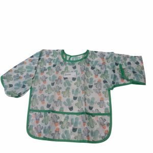 BABERO CON MANGAS BCO VERDE CACTUS NUEVO