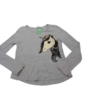 REMERA GRIS UNICORNIO LENTEJUELAS H&M T10/12
