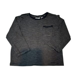 REMERA GRIS RAYAS BEIGE BOLSILLO ZARA T12/18M