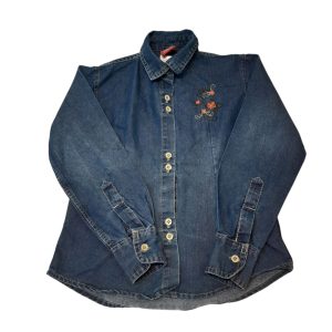 CAMISA JEAN FLORES BORDADAS T10 PILLERIAS