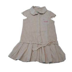 VESTIDO PANA BEIGE LAZO BOLSILLO LITTLE LIMONADA T10 Manchita pequeña