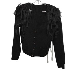 SACO LANA NEGRO FLECOS BOTONES METAL T S APROX