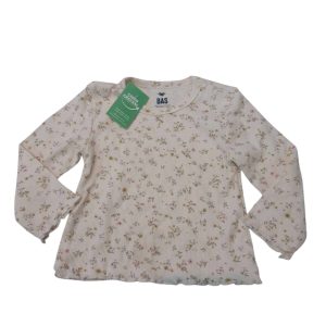 REMERA MORLEY CREMITA FLORES ROSA VERDE BAS T9/12M