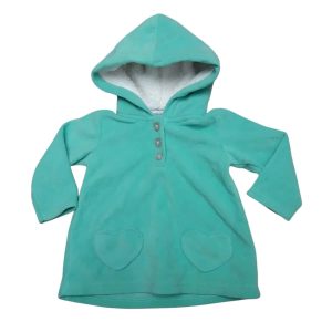 BUZO POLAR VERDE AGUA CAPUCHA CORDERITO CARTERS T9M