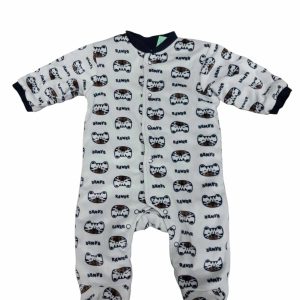 PIYAMA ABRIGADO GRIS TIGRES TEDDY T3/6M AP