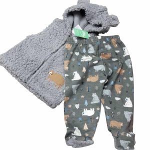 PELELE ALG GRIS INT POLAR OSOS PINOS SIN MARCA T6/9M MAS CHALECO