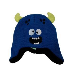 GORRO LANA AZUL CUERNOS FLUOR MONSTRUO ACCESORIES