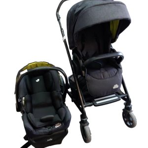 COCHE CON BABYSILLA INFANTI JOIE GRIS CUBREPIE Y REDUCTORES ROCES
