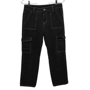 JEAN NEGRO CARGO COSTURAS BCAS SHEIN T11/12