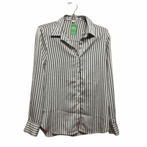 CAMISA SATINADA BLANCA RAYAS NEGRAS ZHOR TS