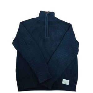 BUZO TEJIDO AZUL MEDIO CIERRE LOGG 8/10