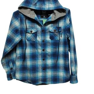 CAMISA CON CAPUCHA FRANELA CUADRILLE AZUL BCO RUSTY T12 GT