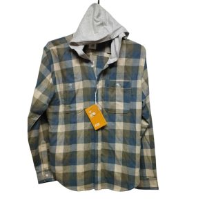 CAMISA FRANELA CUADROS CELESTE BEIGE VERDE CAPUCHA GRIS BAS T 16 NUEVA