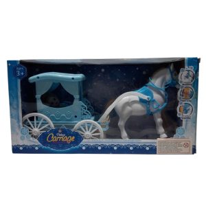 CABALLO CON CARRUAJE CAJA CELESTE