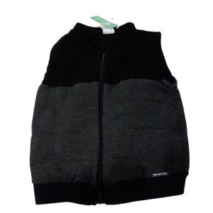 CHALECO POLAR NEGRO ARRIBA RAYADO ABAJO AKALAZOO T2 GT