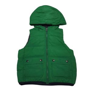 CHALECO VERDE INT POLAR GRIS GAP T4 CAPUCHA