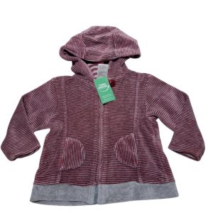 CAMPERA PIEL DURAZNO RAYADO ROJO GRIS ZARA T6/9M