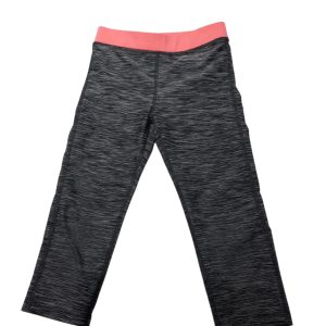 CALZA DEPORTIVA RAYITAS GRIS NEGRO BORDE ROSA H&M T4/6