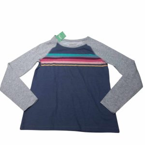 REMERA ALG AZUL RAYAS DE COLORES MANGAS GRISES ARIZONA T10/12