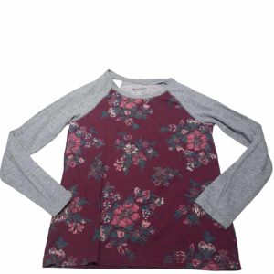 REMERA ALG VIOLETA FLORES MANGAS GRISES ARIZONA T10/12