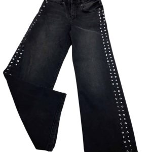 JEAN ANCHO NEGRO LICRA TACHITAS ZARA T11/12 FALTA ALGUNA TACHITA