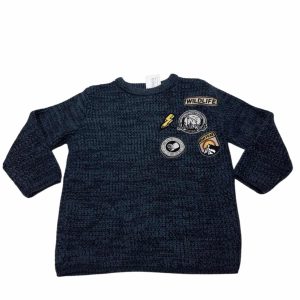 BUZO TEJIDO AZUL APLIQUES ZARA KNITWEAR T5