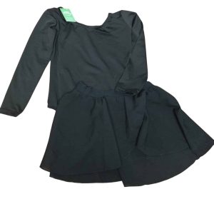 CONJUNTO BODY Y POLLERA NEGRO BALLET T 8 AP